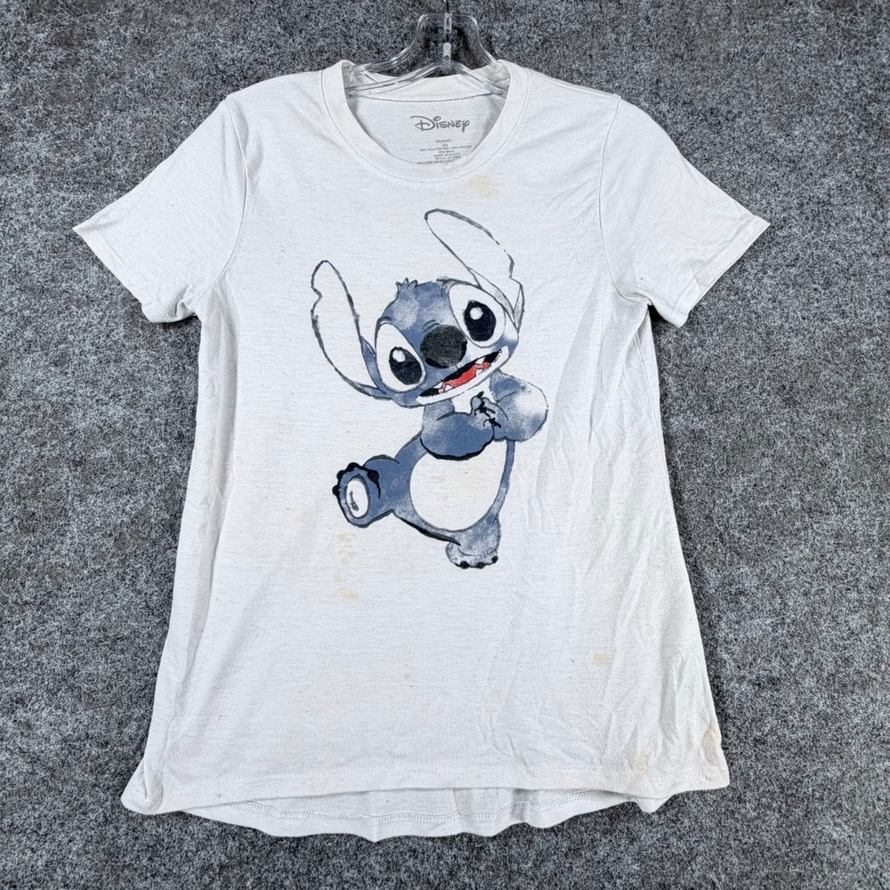 Disney Lilo & Stitch Graphic T-Shirt Womens XS White Streetwear Comfort Crewneck